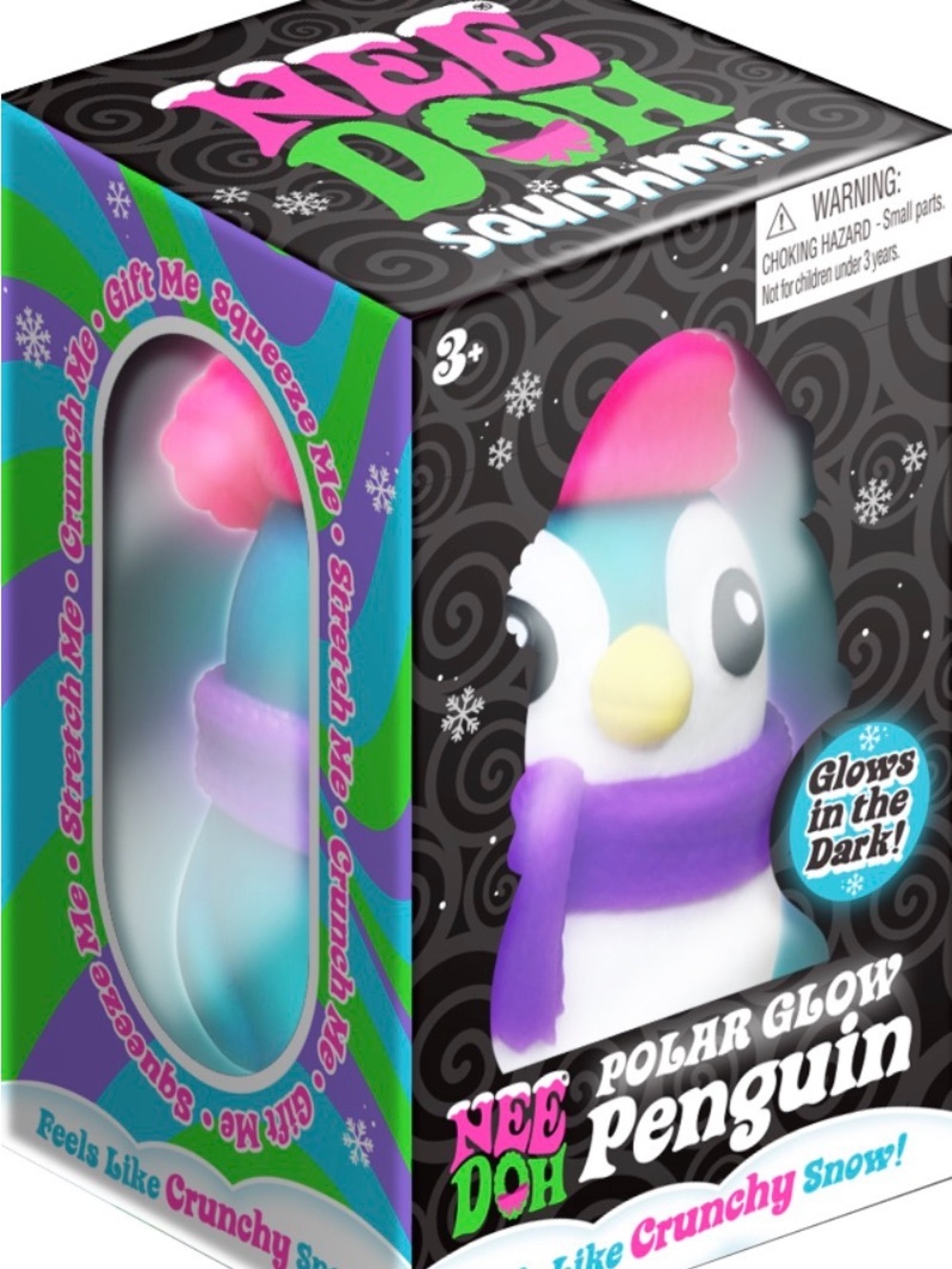 Authentic NeeDoh Polar Glow Penguin Squishy, Mello Mallo & Knitten! Sealed. New.